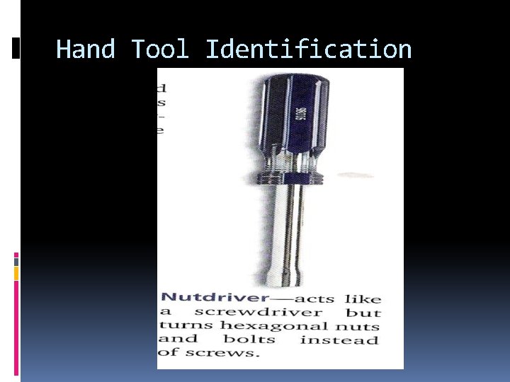 Hand Tool Identification 