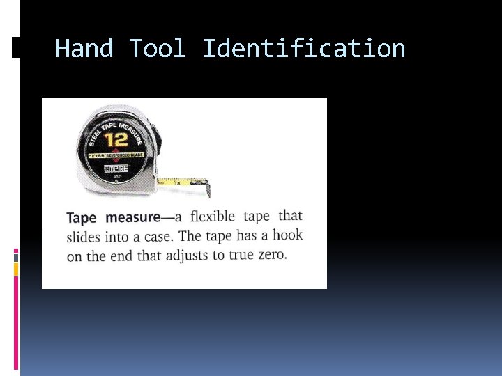 Hand Tool Identification 