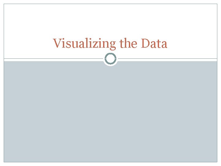 Visualizing the Data 