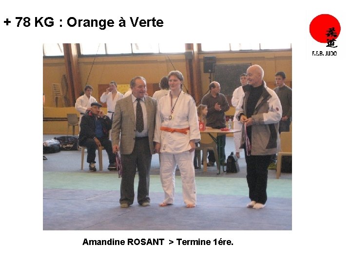 + 78 KG : Orange à Verte Amandine ROSANT > Termine 1ére. 