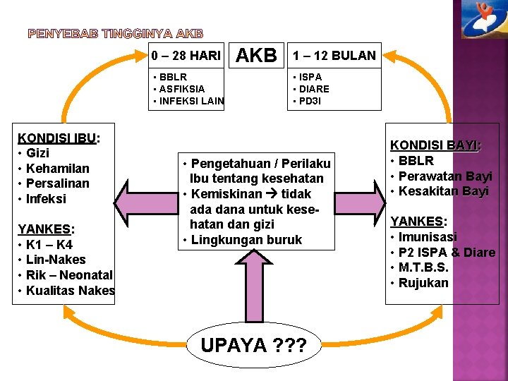 0 – 28 HARI • BBLR • ASFIKSIA • INFEKSI LAIN KONDISI IBU: •