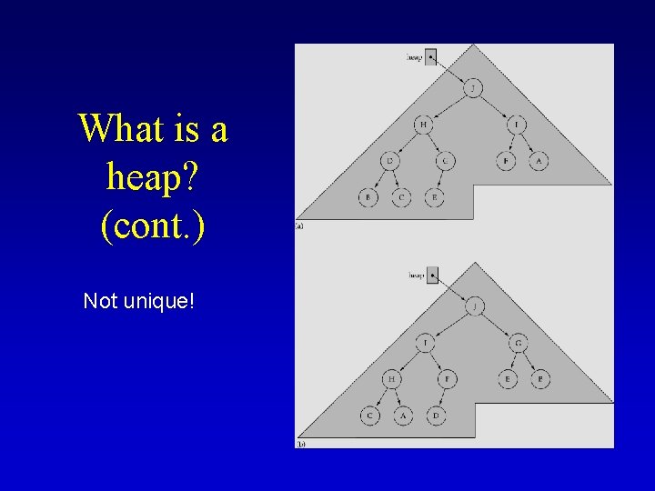 What is a heap? (cont. ) Not unique! 