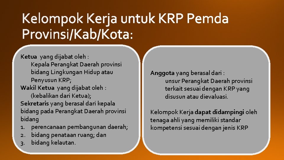 Ketua yang dijabat oleh : Kepala Perangkat Daerah provinsi bidang Lingkungan Hidup atau Penyusun