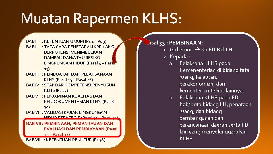 BAB I : KETENTUAN UMUM (Ps 1 – Ps 3) BAB II : TATA