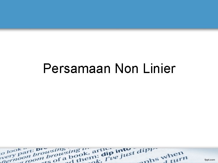 Persamaan Non Linier 