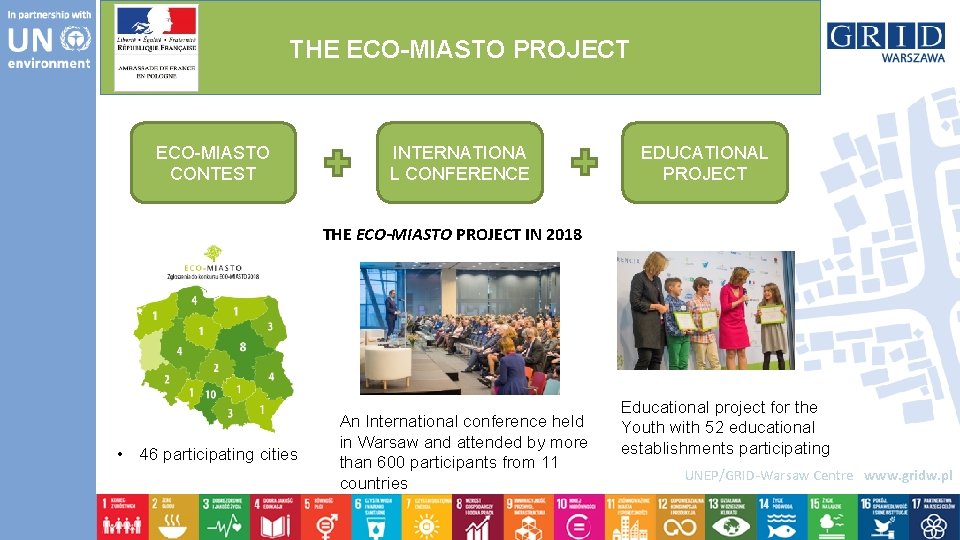 THE ECO-MIASTO PROJECT ECO-MIASTO CONTEST INTERNATIONA L CONFERENCE EDUCATIONAL PROJECT THE ECO-MIASTO PROJECT IN
