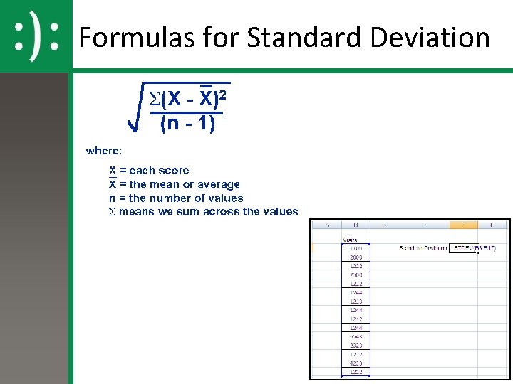 Formulas for Standard Deviation 