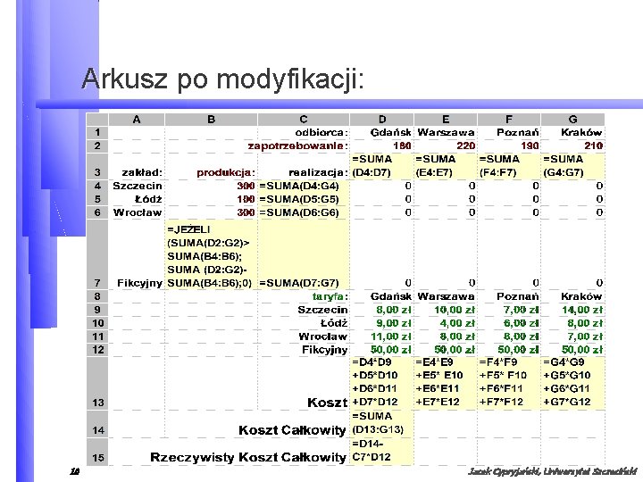 Arkusz po modyfikacji: 10 Jacek Cypryjański, Uniwersytet Szczeciński 