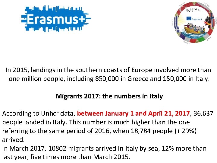 In 2015, landings in the southern coasts of Europe involved more than one million