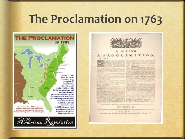 The Proclamation on 1763 The Proclamation on 1763