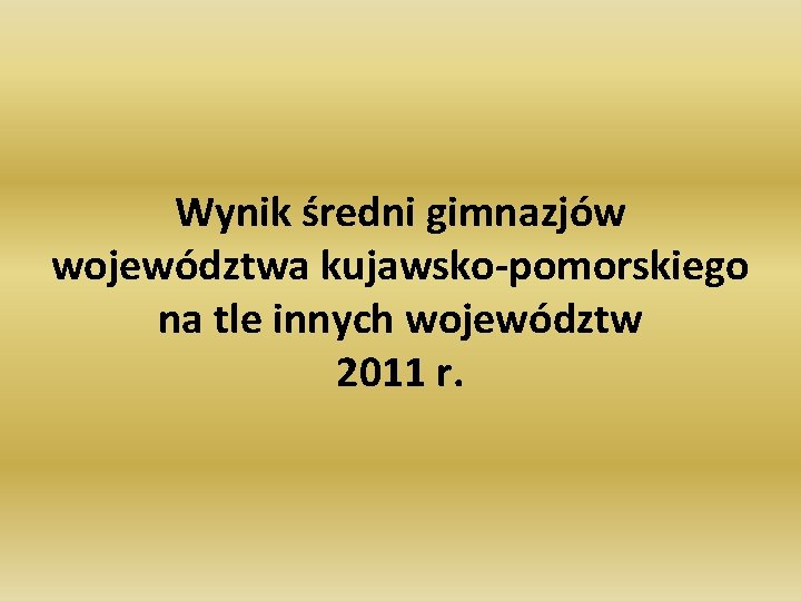 Wynik średni gimnazjów województwa kujawsko-pomorskiego na tle innych województw 2011 r. 