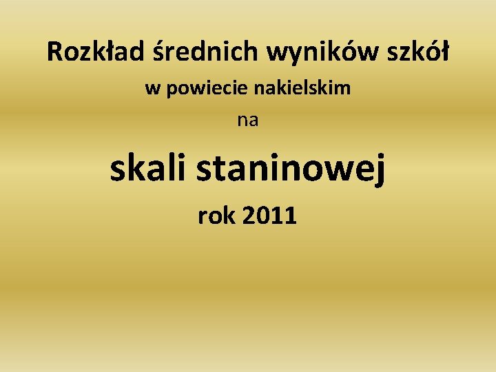 Rozkład średnich wyników szkół w powiecie nakielskim na skali staninowej rok 2011 