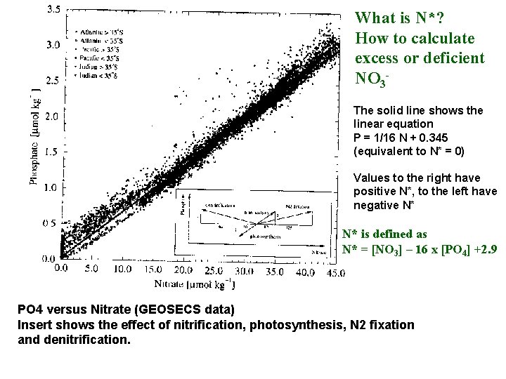 What is N*? How to calculate excess or deficient NO 3 The solid line