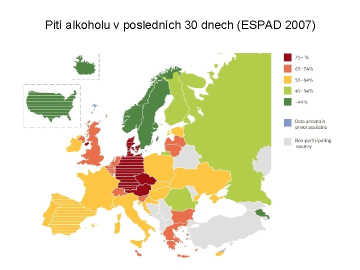 Pití alkoholu v posledních 30 dnech (ESPAD 2007) 