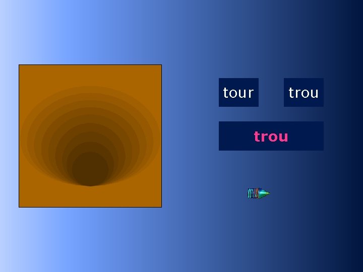 1 trou tour trou … 