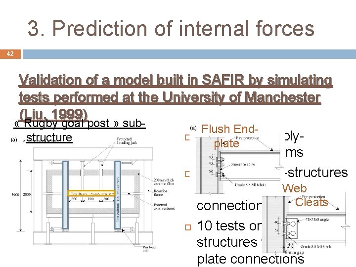 3. Prediction of internal forces 42 Validation of a model built in SAFIR by