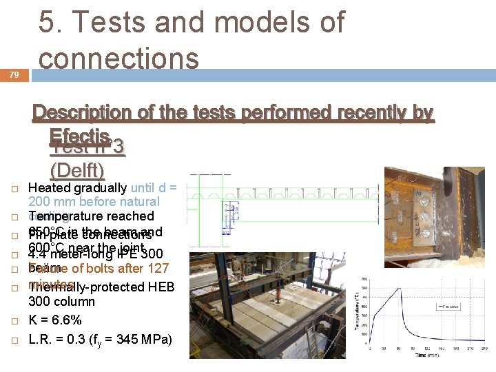 79 5. Tests and models of connections Description of the tests performed recently by