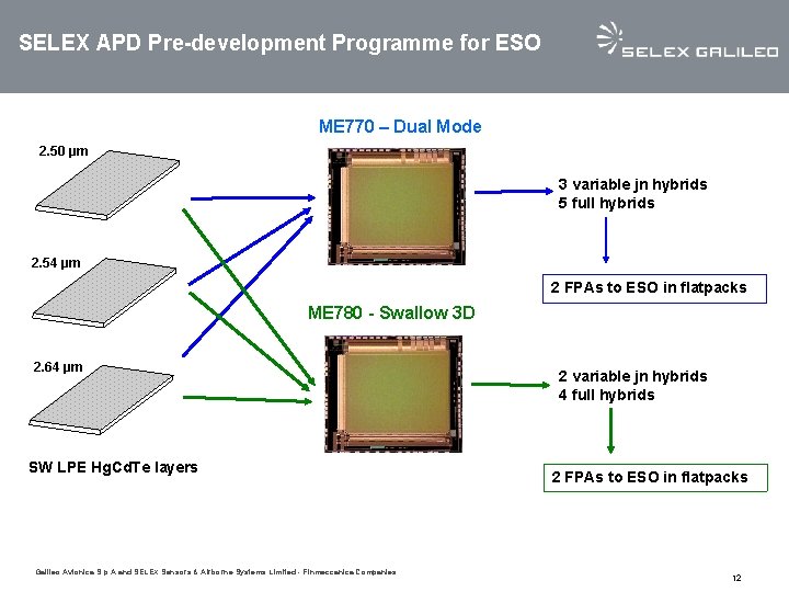 SELEX APD Pre-development Programme for ESO ME 770 – Dual Mode 2. 50 μm SELEX APD Pre-development Programme for ESO ME 770 – Dual Mode 2. 50 μm