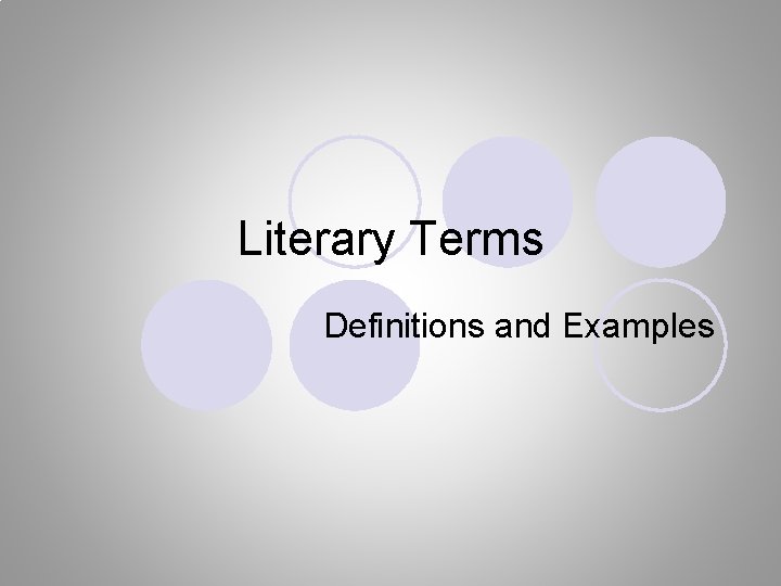 Literary Terms Definitions and Examples 