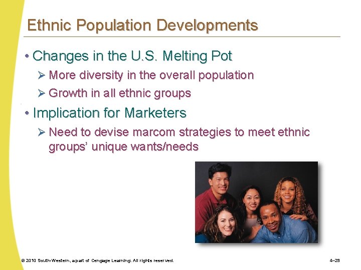 Ethnic Population Developments • Changes in the U. S. Melting Pot Ø More diversity