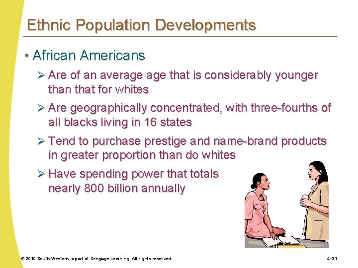 Ethnic Population Developments • African Americans Ø Are of an average that is considerably