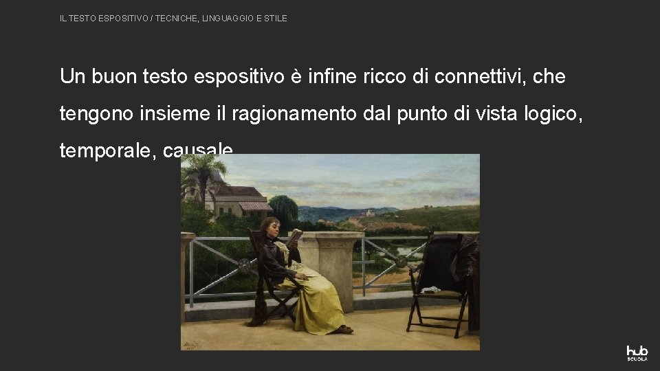 IL TESTO ESPOSITIVO / TECNICHE, LINGUAGGIO E STILE Un buon testo espositivo è infine