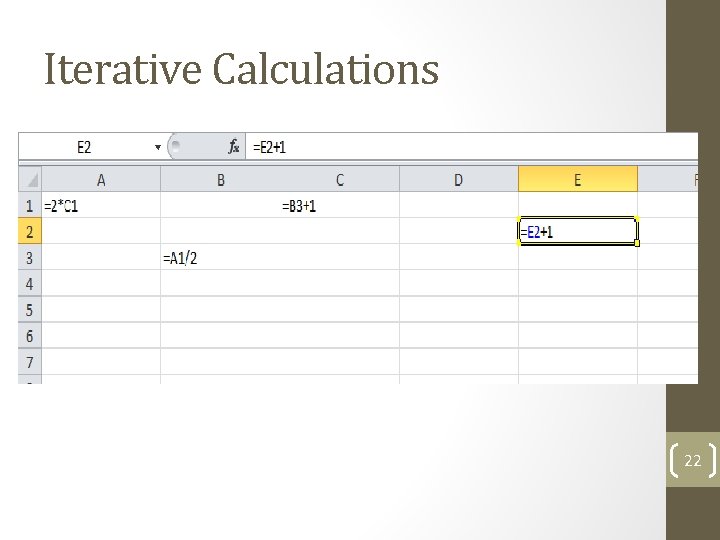 Iterative Calculations 22 