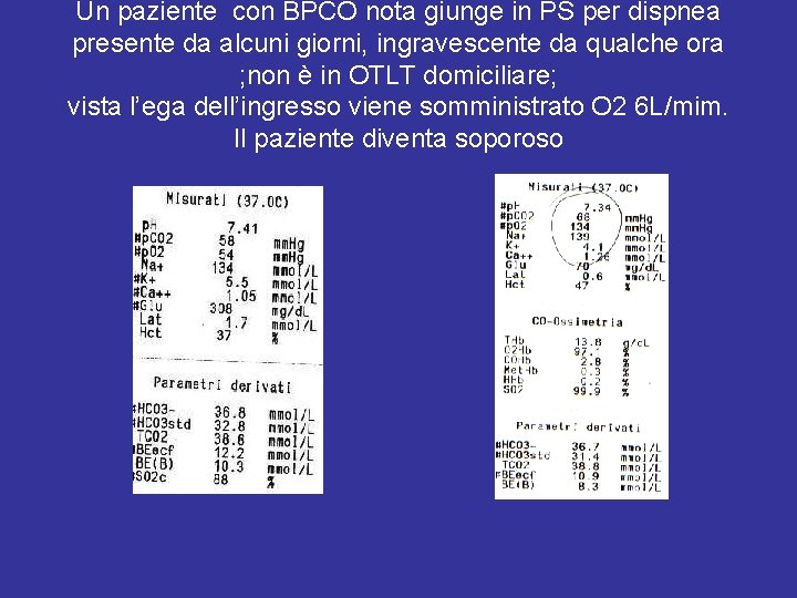 Un paziente con BPCO nota giunge in PS per dispnea presente da alcuni giorni,