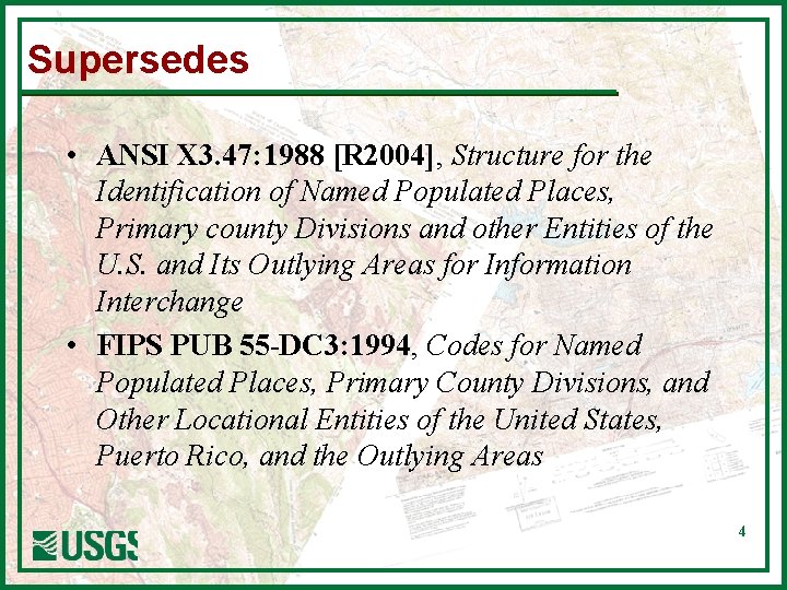 Supersedes • ANSI X 3. 47: 1988 [R 2004], Structure for the Identification of