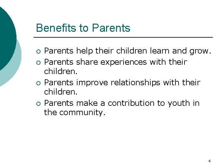Module 1 Benefits of Positive Parent Involvement in