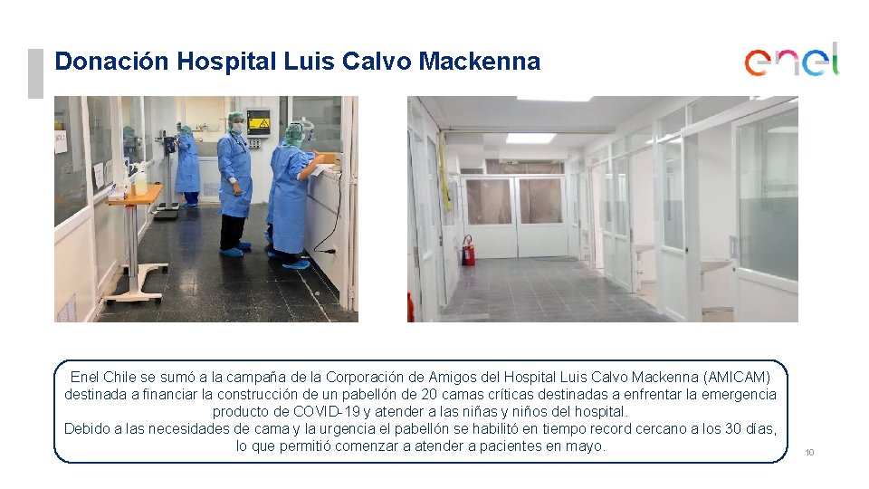 Donación Hospital Luis Calvo Mackenna Enel Chile se sumó a la campaña de la
