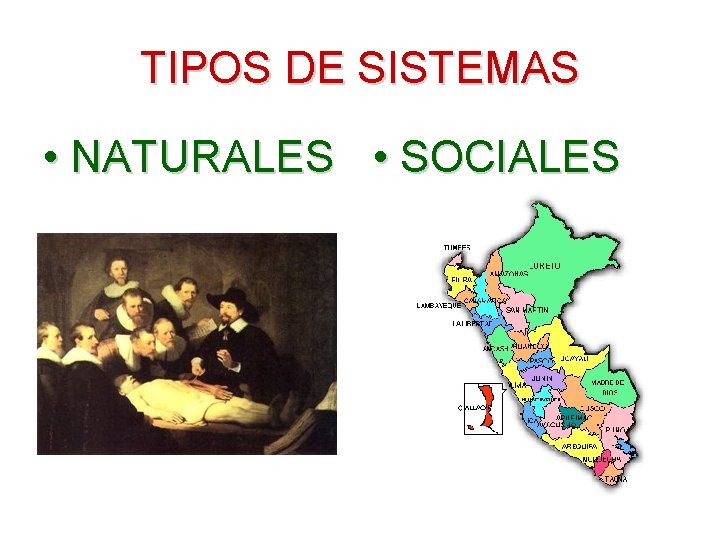 TIPOS DE SISTEMAS • NATURALES • SOCIALES 