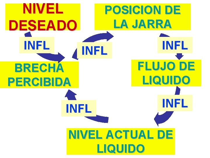 NIVEL DESEADO INFL POSICION DE LA JARRA INFL BRECHA PERCIBIDA INFL FLUJO DE LIQUIDO