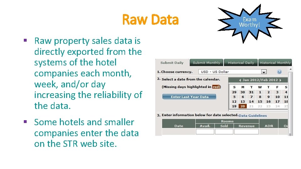 Raw Data § Raw property sales data is directly exported from the systems of