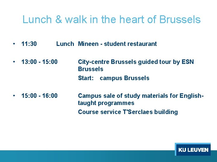 Lunch & walk in the heart of Brussels • 11: 30 Lunch Mineen -