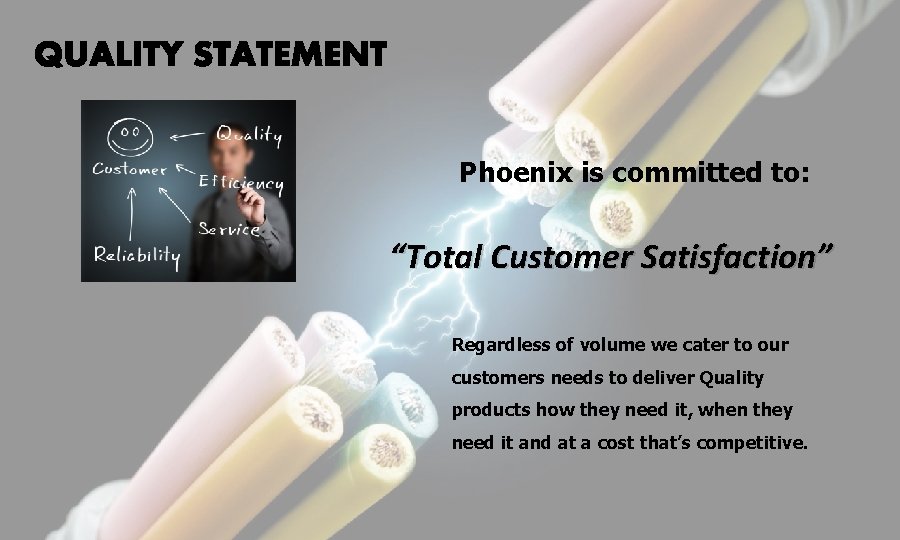 Phoenix is committed to: “Total Customer Satisfaction” Regardless of volume we cater to our