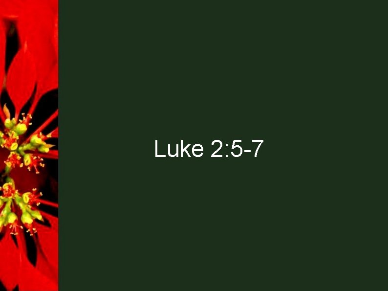 Luke 2: 5 -7 Luke 2: 5 -7