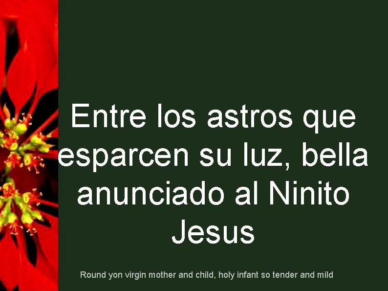 Entre los astros que esparcen su luz, bella anunciado al Ninito Jesus Round yon Entre los astros que esparcen su luz, bella anunciado al Ninito Jesus Round yon