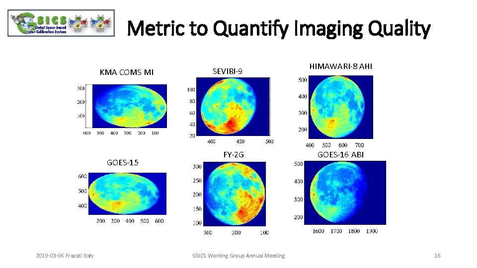 Metric to Quantify Imaging Quality KMA COMS MI GOES-15 2019 -03 -06 Fracati Italy