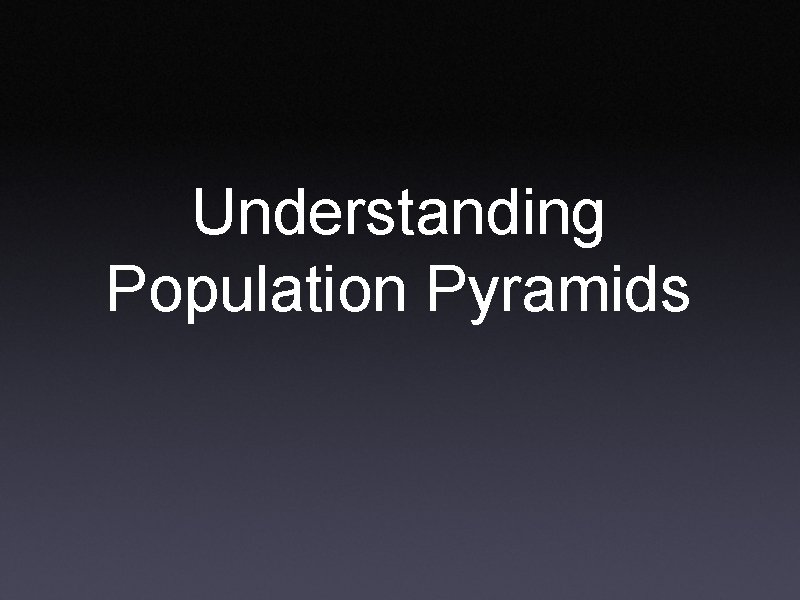 Understanding Population Pyramids 