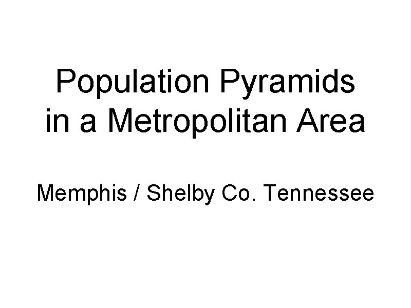 Population Pyramids in a Metropolitan Area Memphis / Shelby Co. Tennessee 
