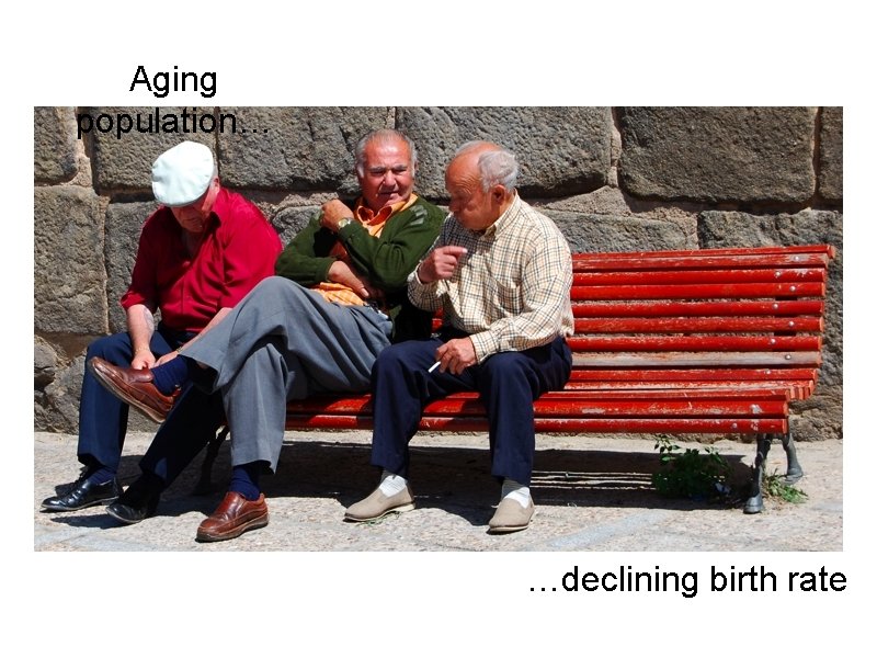 Aging population… …declining birth rate 