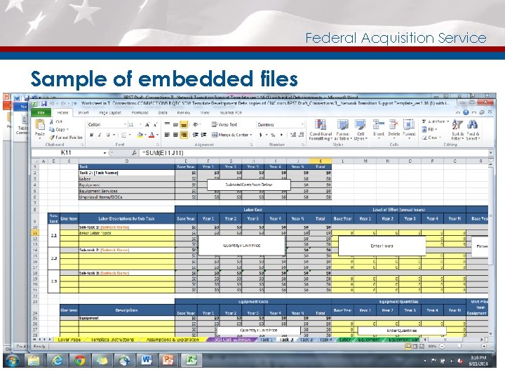 Federal Acquisition Service Sample of embedded files 25 