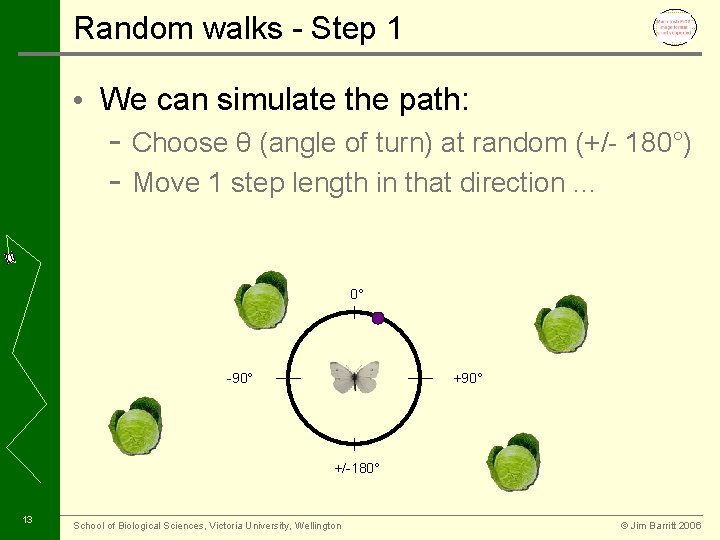 Random walks - Step 1 • We can simulate the path: - Choose θ