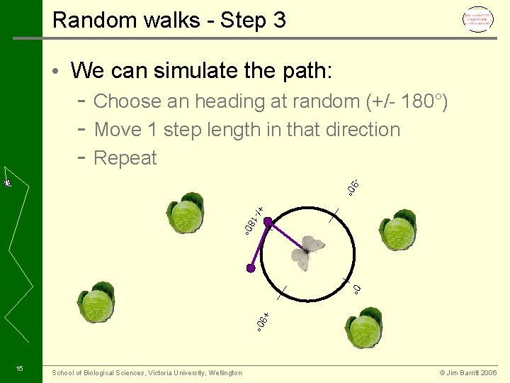 Random walks - Step 3 • We can simulate the path: - Choose an