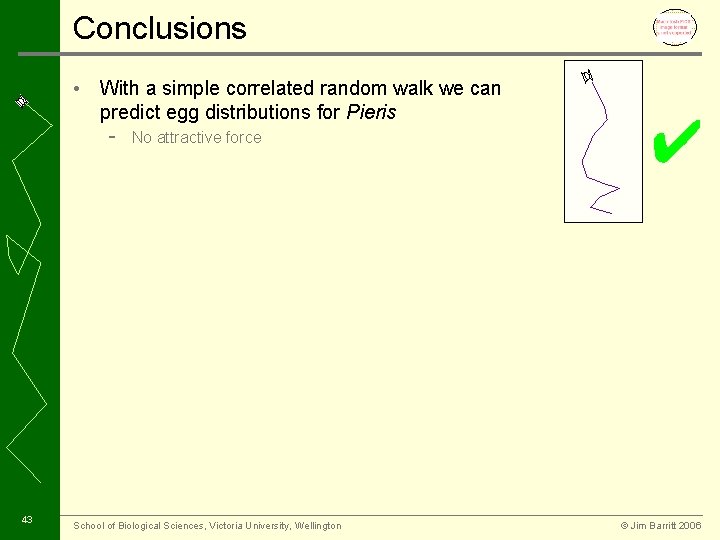 Conclusions • With a simple correlated random walk we can predict egg distributions for