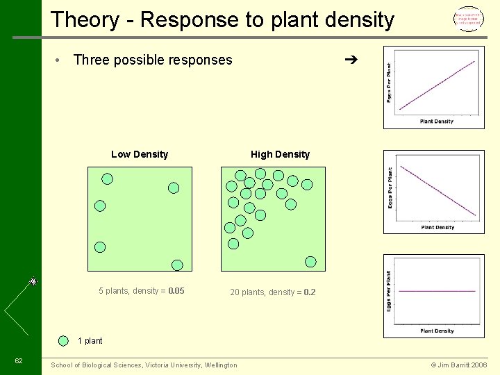 Theory - Response to plant density • Three possible responses Low Density 5 plants,