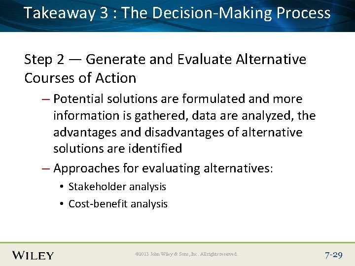 Takeaway 3 : The Process Place Slide Title Text. Decision-Making Here Step 2 —