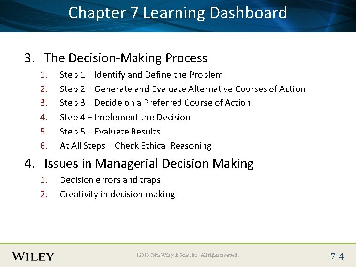 Chapter 7 Learning Place Slide Title Text Here Dashboard 3. The Decision-Making Process 1.