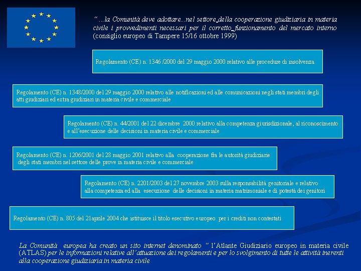 “. . . la Comunità deve adottare. . . nel settore della cooperazione giudiziaria